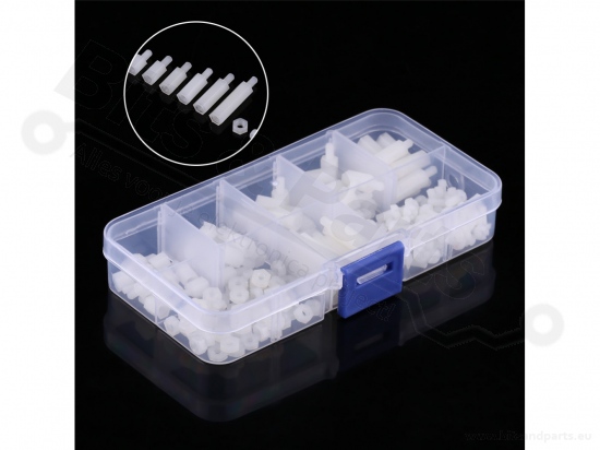 Spacer/Standoff M3 set 180 pieces white